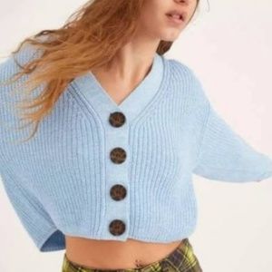 Urban Outfitters Light Blue Cropped Cardigan.  Size L.